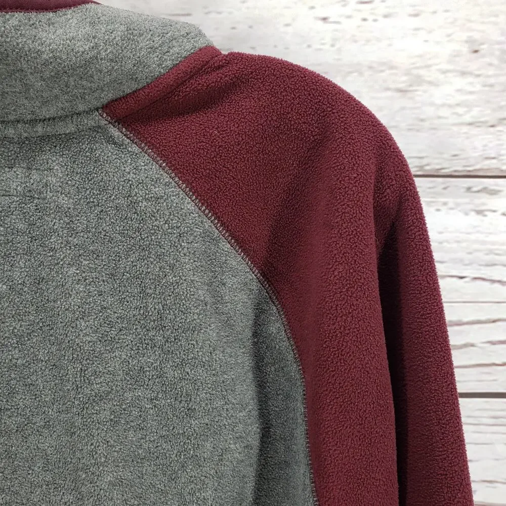 Aeropostale Men's Maroon Gray 1/4 Zip Fleece Sweatshirt1 Jacket Size XL